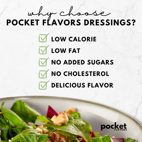 Pocket Flavors nutrition information with no calorie, low fat, no added sugars, no cholesterol, and delicious flavor.