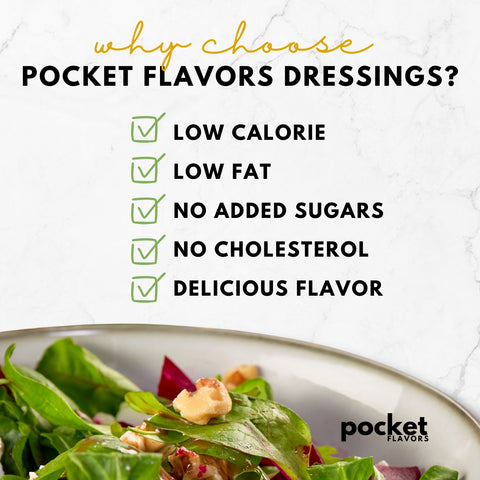 Pocket Flavors nutrition information with no calorie, low fat, no added sugars, no cholesterol, and delicious flavor.