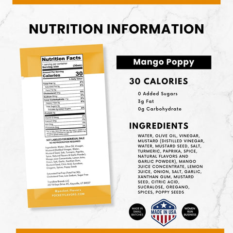 Mango Poppy Low-Calorie Salad Dressing Packets