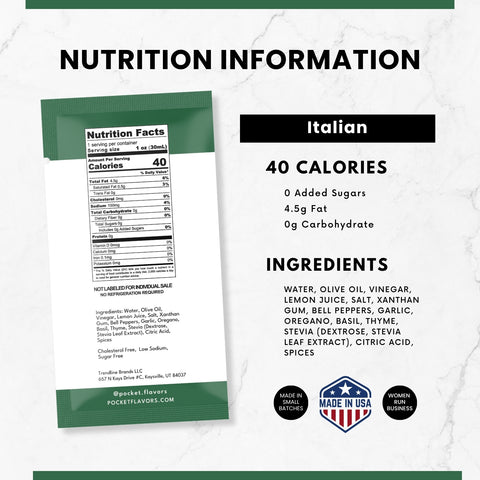 Italian Low-Calorie Salad Dressing Packets