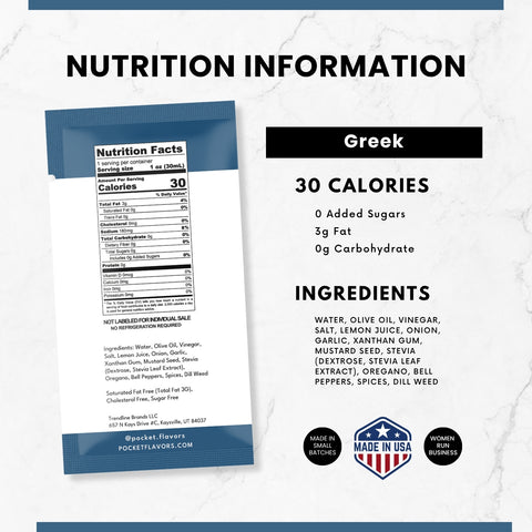 Greek Low-Calorie Salad Dressing Packets