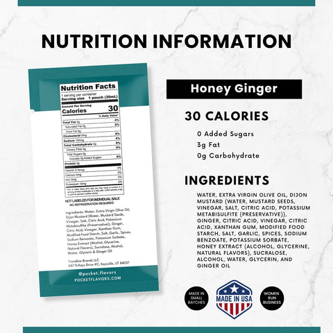 Honey Ginger Low-Calorie Salad Dressing Packets